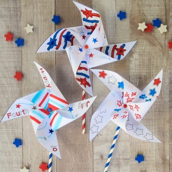 4th of july pinwheel - aba therapy sensory craft