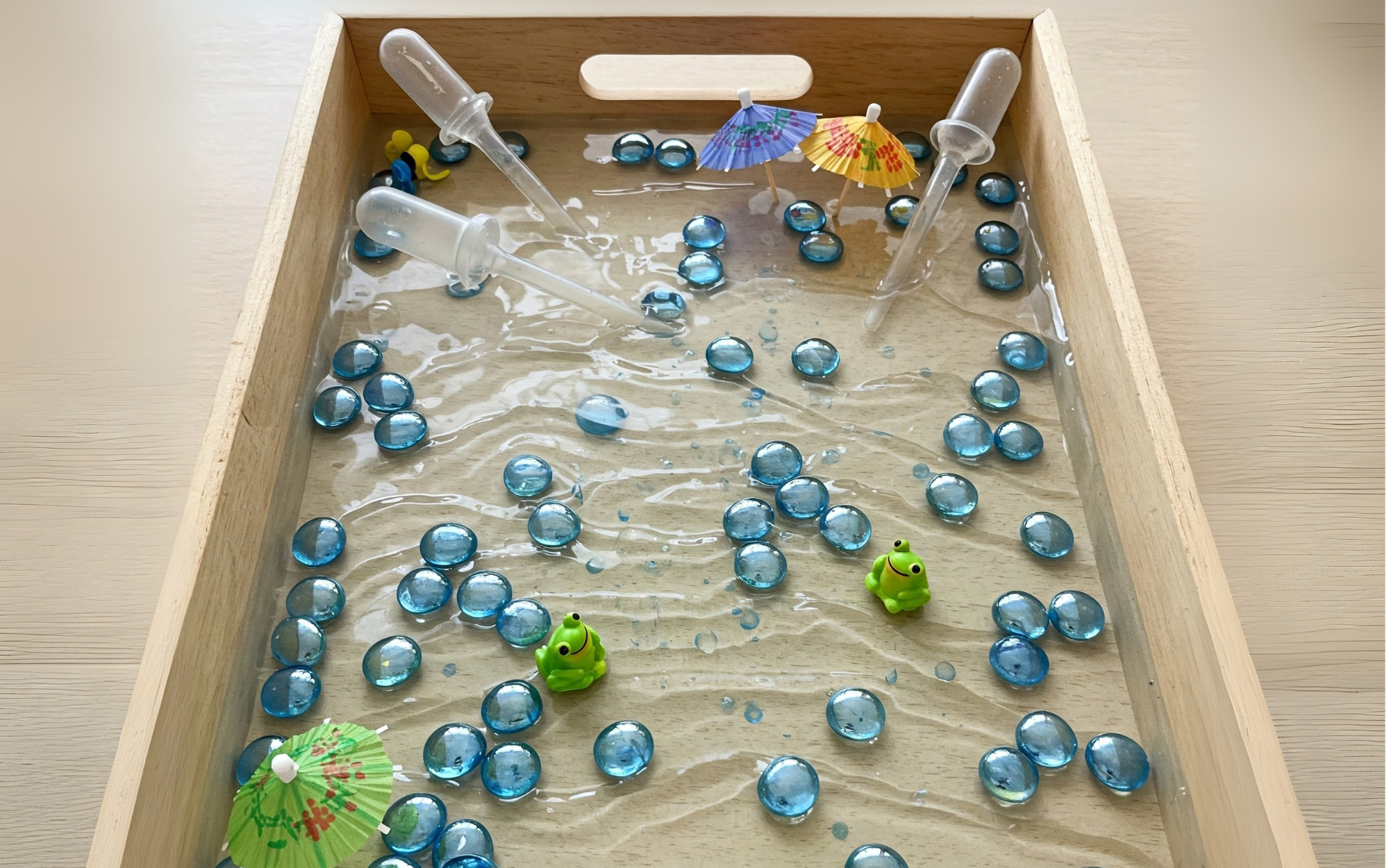 spring rain sensory tray autism support