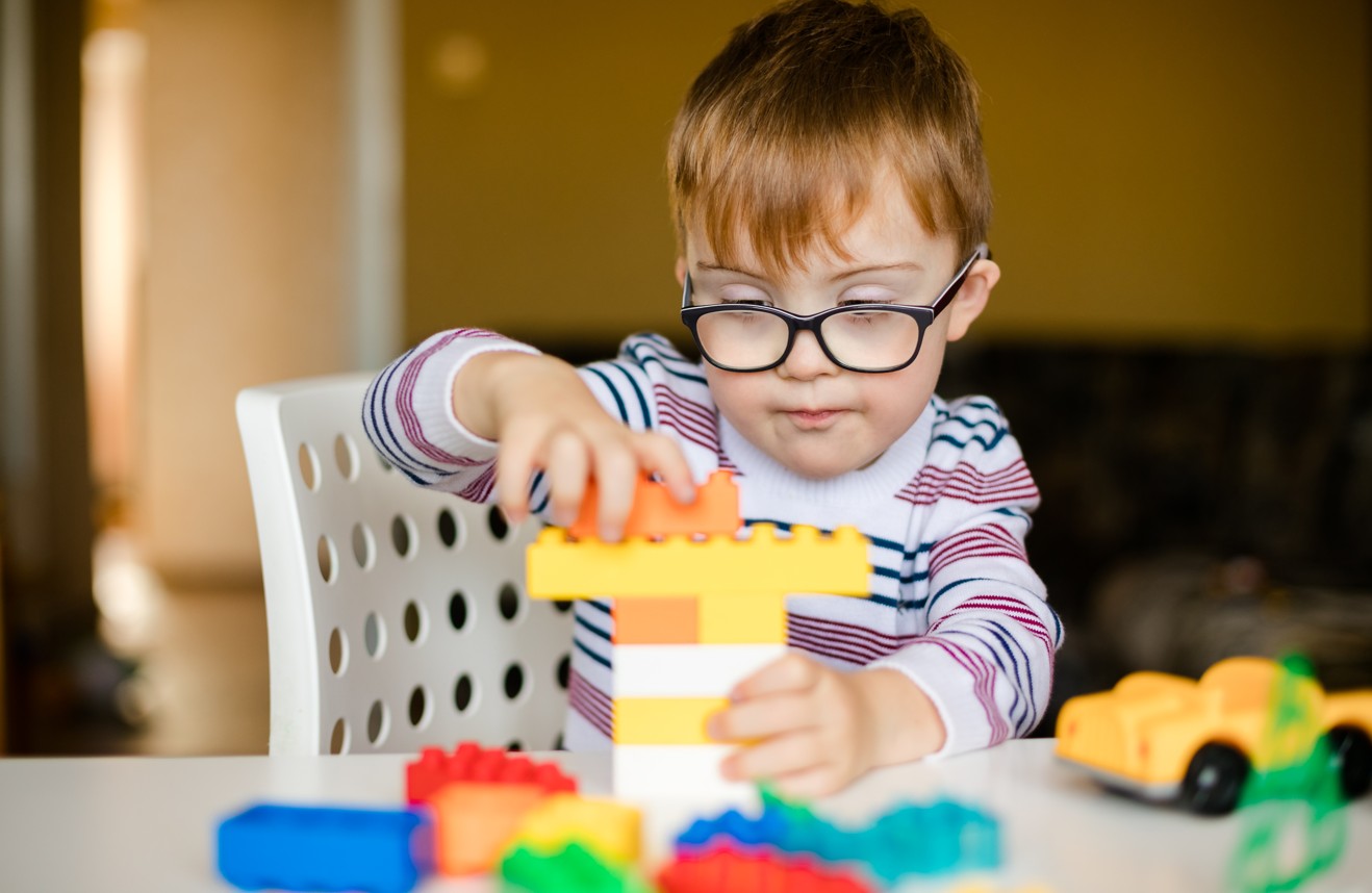 child with autism having fun