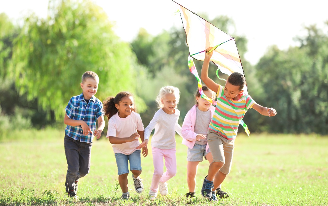 children in springtime