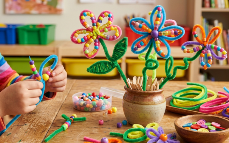 Bead & Pipe Cleaner Flowers: A Spring Craft for Skill Building and Autism Support