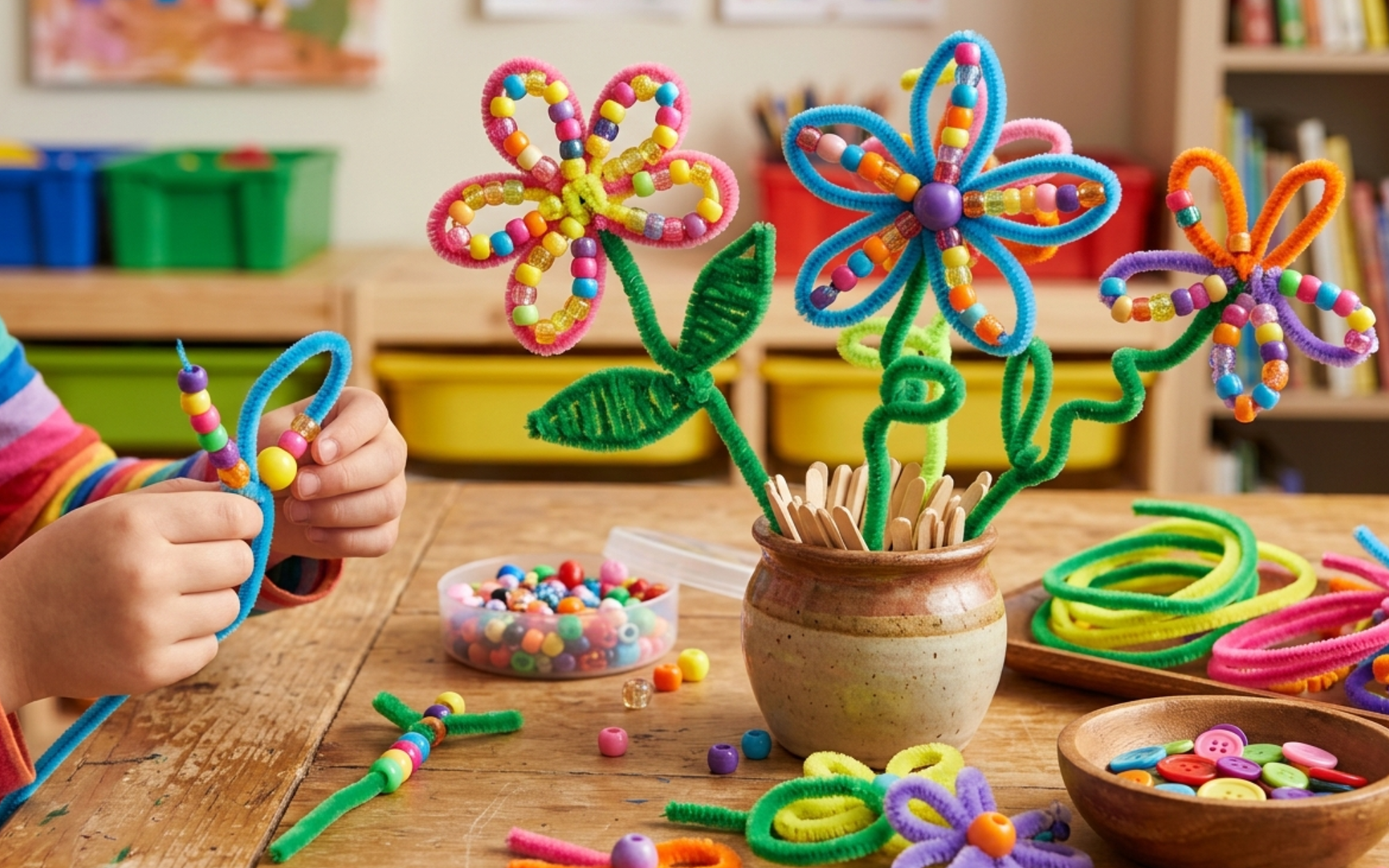Bead & Pipe Cleaner Flowers: A Spring Craft for Skill Building and Autism Support